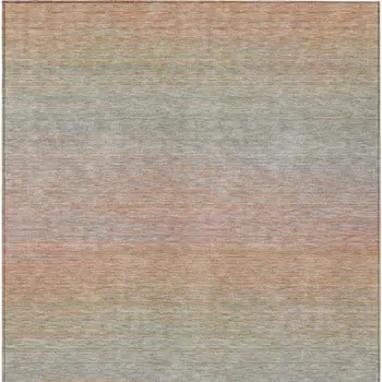 3' X 5' Coral Striped Washable Indoor Outdoor Area Rug