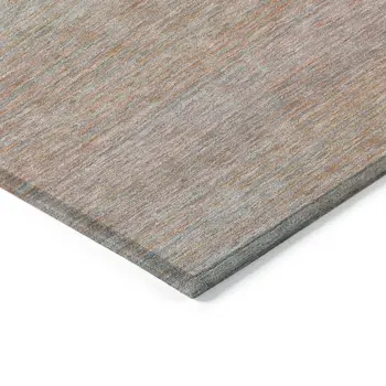 8' Coral Round Striped Washable Indoor Outdoor Area Rug
