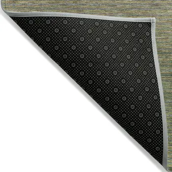 3' X 5' Fern Green Striped Washable Indoor Outdoor Area Rug