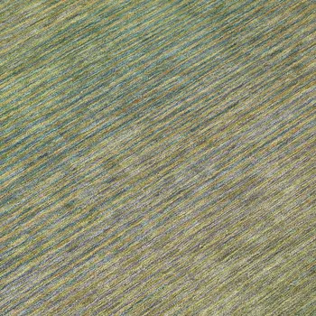 8' Fern Green Round Striped Washable Indoor Outdoor Area Rug