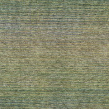 9' X 12' Fern Green Striped Washable Indoor Outdoor Area Rug