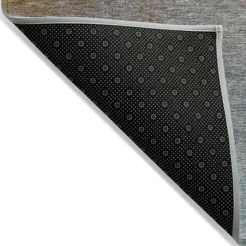 5' X 8' Brown Abstract Washable Indoor Outdoor Area Rug