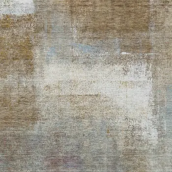 9' X 12' Brown Abstract Washable Indoor Outdoor Area Rug