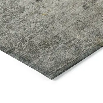 5' X 8' Gray Abstract Washable Indoor Outdoor Area Rug