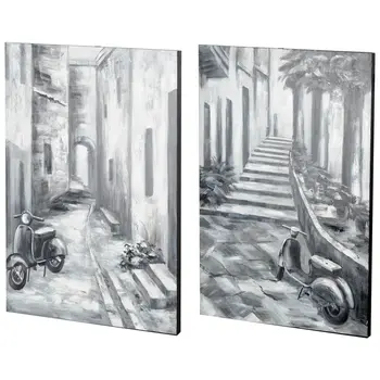 Set Of Two Memory Lanes Diptych Italian Laneway Unframed Painting Wall Art