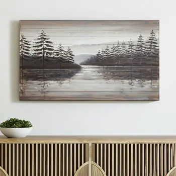 Sunset Narrows Distressed Unframed Painting Wall Art