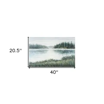 Mere Pond Lake Distressed Unframed Painting Wall Art