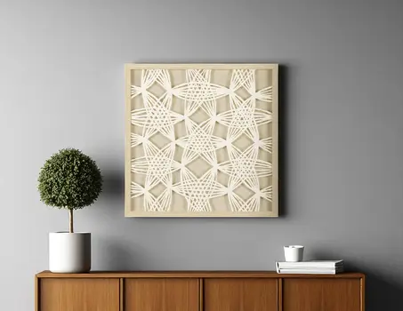 Folk Papercuts I Brown Framed Minimalistic Wall Art