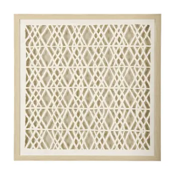 Folk Papercuts III - Triangles Brown Framed Minimalistic Wall Art