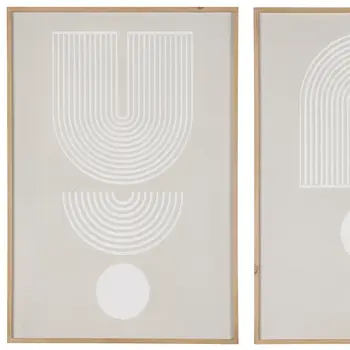 Set Of Two Magnetic Pull Brown Framed Minimalistic Wall Art