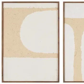 Set Of Three Encore Brown Framed Minimalistic Wall Art