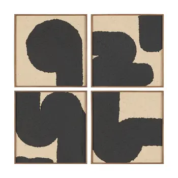 Set Of Four Thinking Brown Framed Bold Art Wall Art