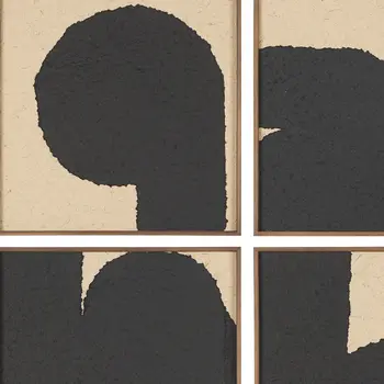 Set Of Four Thinking Brown Framed Bold Art Wall Art