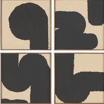 Set Of Four Thinking Brown Framed Bold Art Wall Art