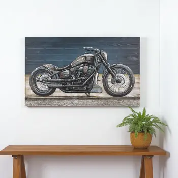 Vintage Cylinder Distressed Unframed Painting Wall Art