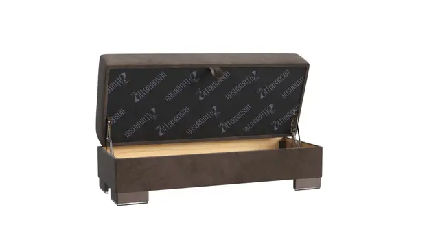 50" Brown Tufted Microfiber Storage Ottoman