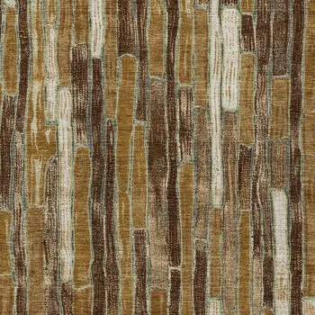 10' X 14' Brown Golden Brown And Beige Striped Washable Indoor Outdoor Area Rug