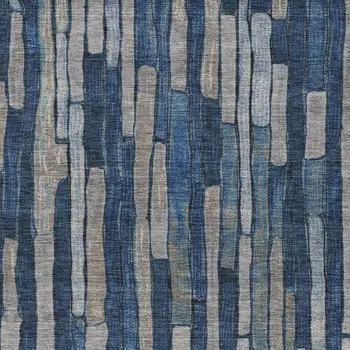 10' X 14' Navy Blue And Denim Blue Striped Washable Indoor Outdoor Area Rug