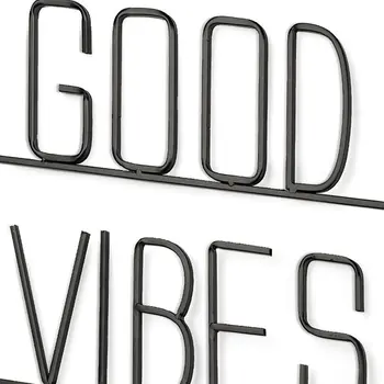 20" X 16" Black Good Vibes Onl Metal Wall Decor