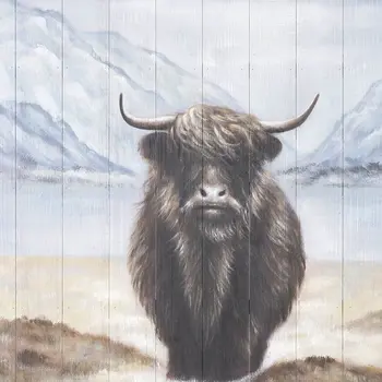 Wild Ox Distressed Unframed Painting Wall Art