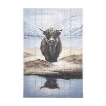 Wild Ox Distressed Unframed Painting Wall Art