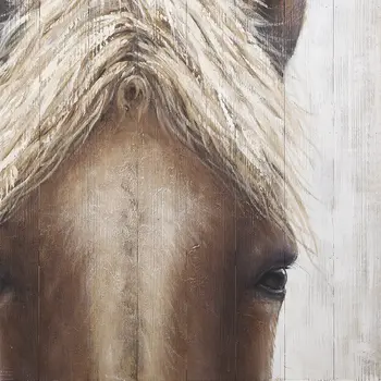 Horse Fringe Distressed Unframed Painting Wall Art