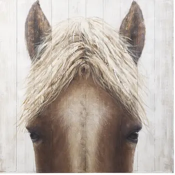 Horse Fringe Distressed Unframed Painting Wall Art