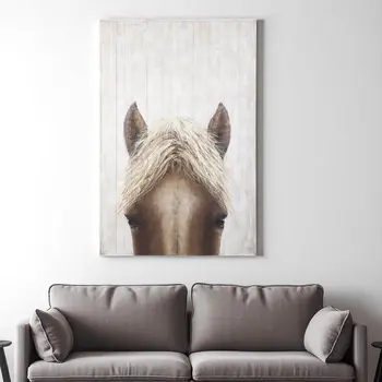 Horse Fringe Distressed Unframed Painting Wall Art