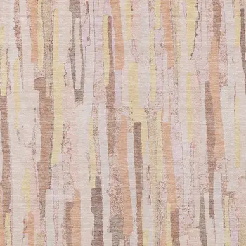 3' X 5' Pink And Beige Striped Washable Indoor Outdoor Area Rug