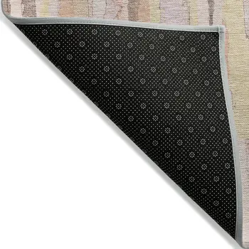 5' X 8' Pink And Beige Striped Washable Indoor Outdoor Area Rug