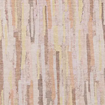 5' X 8' Pink And Beige Striped Washable Indoor Outdoor Area Rug