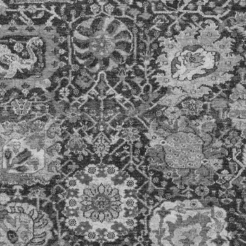 5' X 8' Gray And Ash Gray Damask Washable Indoor Outdoor Area Rug