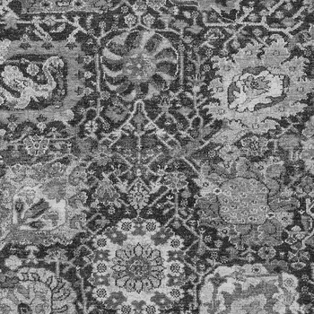 10' X 14' Gray And Ash Gray Damask Washable Indoor Outdoor Area Rug