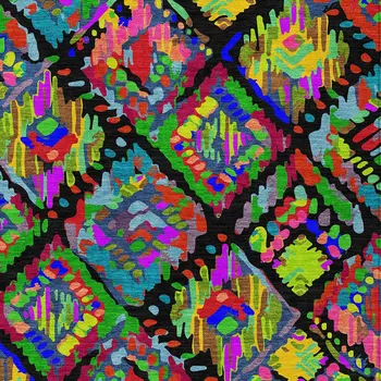 8' X 10' Black Yellow And Green Geometric Washable Indoor Outdoor Area Rug