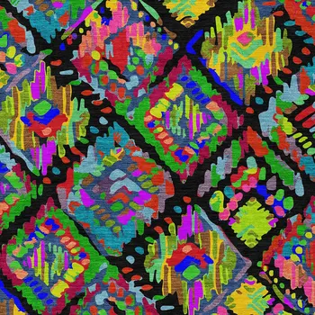 10' X 14' Black Yellow And Green Geometric Washable Indoor Outdoor Area Rug