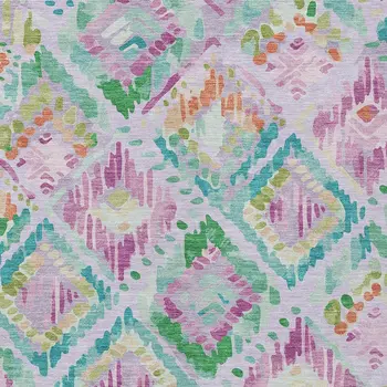 3' X 5' Lavender And Purple Geometric Washable Indoor Outdoor Area Rug