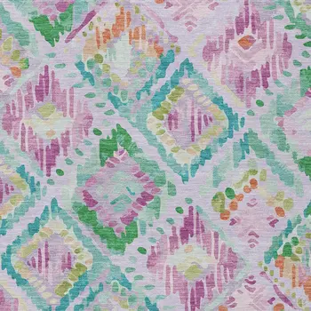 5' X 8' Lavender And Purple Geometric Washable Indoor Outdoor Area Rug