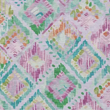 8' X 10' Lavender And Purple Geometric Washable Indoor Outdoor Area Rug