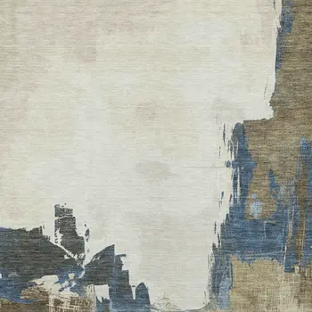 3' X 5' Beige And Brown Abstract Washable Indoor Outdoor Area Rug