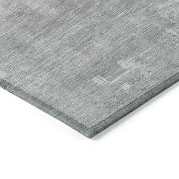 3' X 5' Gray And Off White Abstract Washable Indoor Outdoor Area Rug