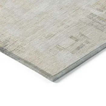 5' X 8' Ivory And Beige Abstract Washable Indoor Outdoor Area Rug