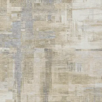 8' X 10' Ivory And Beige Abstract Washable Indoor Outdoor Area Rug