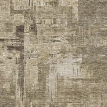 3' X 5' Brown And Beige Abstract Washable Indoor Outdoor Area Rug