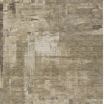 5' X 8' Brown And Beige Abstract Washable Indoor Outdoor Area Rug