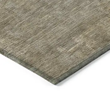 8' X 10' Brown And Beige Abstract Washable Indoor Outdoor Area Rug