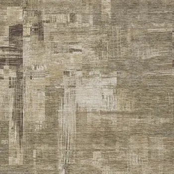 9' X 12' Brown And Beige Abstract Washable Indoor Outdoor Area Rug