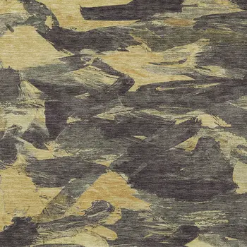 5' X 8' Charcoal And Gray Abstract Washable Indoor Outdoor Area Rug