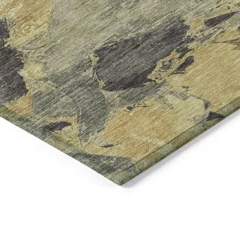 8' X 10' Charcoal And Gray Abstract Washable Indoor Outdoor Area Rug