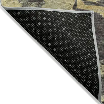 10' X 14' Charcoal And Gray Abstract Washable Indoor Outdoor Area Rug