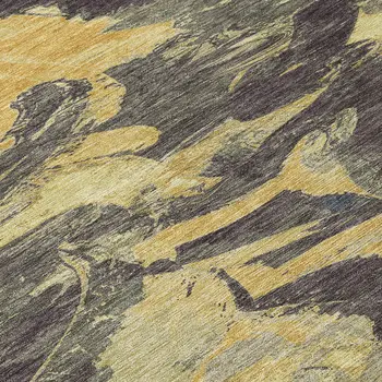 10' X 14' Charcoal And Gray Abstract Washable Indoor Outdoor Area Rug